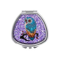 Luxcase Lilac Glitter with Color owl Custom Sector Silver Pill Box Pocket Medicine Tablet Holder Pill Decorative Case Wallet