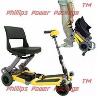 Free Rider USA - Luggie Standard - Compact Lightweight Foldable Scooter - 4-Wheel - Yellow - Phillips Power Package TM - to $500 Value