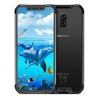 Rugged Cell Phones Unlocked Blackview BV9600 pro 128GB ROM 4G LTE Global Bands Android 8.1 IP68 Waterproof Smartphone, 6.21” 19:9 HD+ 5580mAh Battery 6GB RAM Quad Core SIM Factory (Black)