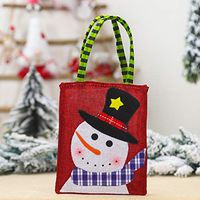 Ecurson Christmas Candy Bag Santa Claus Snowmen Gift Bag Children Storage Bag