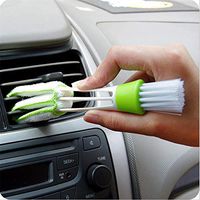 QJSDM Cleaning Sponge 2PCS Double Slider Car Air Conditioning Outlet Venetian Window Cleaning Brush Multi Purpose Dust Brush Computer Keyboard Brush,Green2pcs