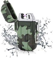Dual Arc Plasma Lighter Waterproof Outdoor USB Rechargeable Electric Lighter Flameless Windproof for Survival Camping Hiking BBQ (Camouflage)