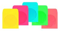 Columbian CD/DVD Sleeves, 5 x 5 Inch, Assorted Colors, 50 Count (CO849)