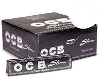 50 OCB Premium King Size Slim Cigarette Rolling Papers Packs (32 Paper Leaves Per Pack) + Limited Edition Beamer Smoke Sticker. Comes in OCB Display Case