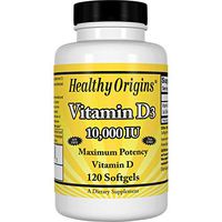 Healthy Origins - Vitamin D3 High Potency Vitamin D Clinical Strength 10000 IU - 120 Softgels