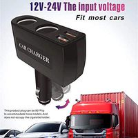 Wireless Charger, Lyperkin 2 USB Ports 1 Way Multi-Functional Rotatable Charger, DC 12V-24V Car Charger Cigarette Lighter Socket Splitter Adapter