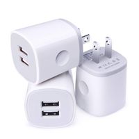 USB Wall Charger, Dual Port Charging Block Box Plug Phone Power Adapter 3 Pack Compatible for iPhone X/XS Max/XR/8 Plus/7/6S,Samsung Galaxy S10e S10 S9 Note 10 9 8 A50,LG G8 G7,Google Pixel,Moto,Nexus
