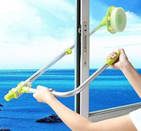 Hrise High Rise Window Glass Cleaner Cleaning Telescopic Dust Brush Tool U Shape Window Sided Door