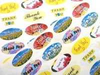 Minilabel 48 Thank You Oval Seal Labels, Stickers For Envelopes, Gifts, Cards