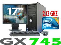 Dell Optiplex GX745 PC DESKTOP TOWER Core 2 Duo 2130 MHz 160GB 2GB XPPRO+17" LCD