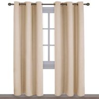 NICETOWN Thermal Insulated Eyelet Top Room Darkening Panels/Curtains/Drapes for Bedroom (2 Panels, W42 x L84 inches, Biscotti Beige)