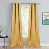 NICETOWN Yellow Blackout Drapes - Window Treatment Light Blocking Privacy Curtain Panels for Home Decoration (Set of 2, 42 inches by 90-inch)