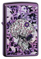Zippo Hidden Skull Design High Polish Purple Pocket Lighter, One Size