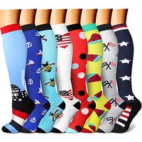 Compression Socks (8 Pairs), 15-20 mmHg is Best Athletic & Medical for Men & Women, Running, Flight, Travel, Nurses, Pregnant - Boost Performance, Blood Circulation & Recovery