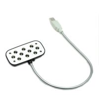 Estone New Flexible Switch Reading USB 10 LED Light Lamp For PC Laptop Black