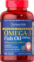 Puritan's Pride Double Strength Omega-3 Fish Oil 1200 mg/600 mg Omega-3-90 Softgels
