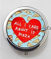 BlackKey All I Care About is Pizza 3-Compartment Decorative Pocket Gift Box Case Organizer for Pill, Color 1 -768