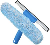 Unger Professional Window Cleaning Tool: 2-in-1 Microfiber Scrubber and Squeegee, 10"