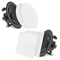 Pyle 6.5" 2-Way Midbass Speakers - Pair of in-Wall/in-Ceiling Woofer Speaker System 1/2'' High Compliance Polymer Tweeter Flush Mount Design w/ 60Hz - 20kHz Frequency Response 200 Watts Peak - PDIC66