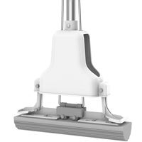 DCAH Mop, Sponge Roller Squeezed Water Telescopic Rod Extended Cotton Head Labor-saving Handle Can Be Hung Free Hand Wash Mop Lazy mop (Color : B)