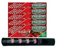 Herb Airtight Tube Pocket Protector with Juicy Jay's Strawberry 1.25 Flavored Hemp Rolling Papers 5 Count DC Crafts Nation- Flag Leaf