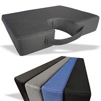 Medipaq Memory Foam Wedge Cushion With Coccyx Cut-Out For Back Support And Height Boost - Washable Zip Cover - Choose Plush Black Or New 3D Mesh Cover Grey -3D Mesh