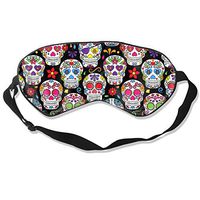 O-X_X-O Day of The Dead Sugar Skull Eye Masks Sleep Mask 100% Double-Sided Silk Super-Smooth Eye Mask Ultra-Soft Adjustable Eyeshade for Men Women Boys Girls