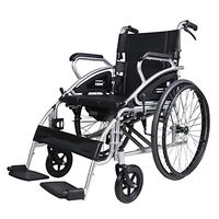 FC-LY Self-Propelled Wheelchair - Lightweight Aluminum Alloy Folding Wheelchair with Attendant Brakes-Suitable for Indoor and Outdoor Use