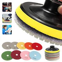 FAgdsyigao 10Pcs 4inch Polishing Pad,Diamond Granite Marble Sanding Buffing Self-Adhesive Polishing Pads