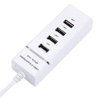 Hi-Speed 4 Port USB 2.0 Multi HUB Splitter Expansion for Desktop PC Laptop Adapt (White)
