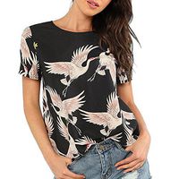 Shirts for Woman Clearence BXzhiri Casual Short Sleeve O-Neck Tanks and Camis Loose Vest Black