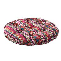 Meidexian888 Linen Seat Cushion,Red Ethnic Style Cushion Round Cotton Upholstery Soft Padded Cushion Pad Seat Cushion for Office Home Or Car (Multicolor, B)