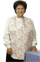 Priva Extra Long Floral Waterproof Mealtime Protector 18" x 35", with Vinyl Protective Backing and Adjustable Snap Closure