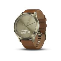 Garmin vívomove HR, Hybrid Smartwatch for Men and Women, Small/Medium, Gold with Leather Band