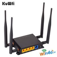 KuWFi 300Mbps 3G 4G LTE Car WiFi Wireless External Antenna Router Extender Strong Signal OpenWRT Car WiFi Router with USB Port SIM Card Slot with 4pcs5dbi Antenna Support AT&T Europe Middle East