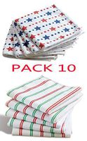Christmas Stripes/Patriotic Red & Blue Microfiber Cloths - Cleaning Dishes -Premium Kitchen Towels- Super Absorbent and Fast Drying 12"x12"