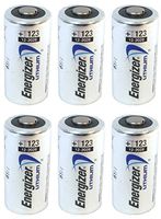 Energizer 123 6 Lithium Batteries - Pack of 6 (Silver)