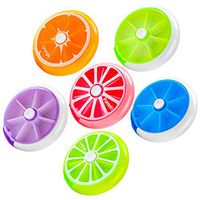 Travel Pill Medicine Case, 6 Pcs Pill Boxes Organizer Vitamin Sorter Daily Medication Reminder Waterproof 7 Compartments Pill Dispensers Portable Lightweight Vitamin Container Daily