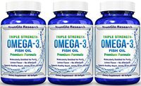 Fish Oil Pills - Pharmaceutical Quality - Triple Strength Omega 3 Burpless Capsules (3 Pack)