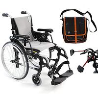 Karman S-Ergo 305 Ultra Lightweight Ergonomic Wheelchair | Upgraded to Elevating Legrests | Seat Size 18" X 17" | Frame Color Pearl Silver & Free Black Medical Utility Bag with Trim!