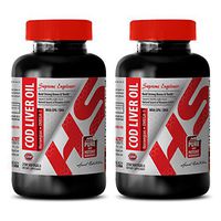 Brain Supplement Memory - Norwegian COD Liver Oil - Epa dha Supplements - 2 Bottles 500 Softgels