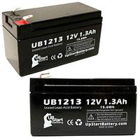 2x Pack - Continental Scale 5000 SYSTEM I BLOOD PUMP Battery - Replacement UB1213 Universal Sealed Lead Acid Battery (12V, 1.3Ah, 1300mAh, F1 Terminal, AGM, SLA) - Includes 4 F1 to F2 Terminal Adapters