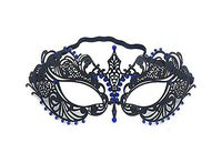 Mardi Gras Party Masquerade Mask,Venice Makeup Dance mask Iron Party Halloween Half face mask Silver-Studded Princess mask Blind Date Blue Prom Masks
