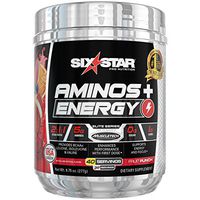 Six Star Aminos Plus Energy, BCAA Powder, Fruit Punch, 40 Servings, 277 Gram