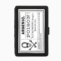 Perfection In Style Black Color Metal Cigarette Case Vintage Halloween Design 022