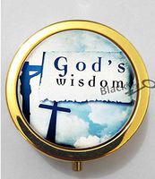 BlackKey Wisdom Beautiful Inspirational Word 3-Compartment Decorative Pocket Gift Box Case Organizer for Pill, Color 2 -1726