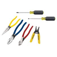 Klein Tools 92906 Tool Kit, 6-Piece Basic Tool Kit for Apprentice or Home Use with 3 Pliers, Wire Stripper and Cutter, 2 Screwdrivers