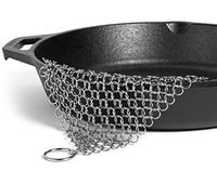 Hudson Essentials Cast Iron Cleaner XL 7x7 Premium Stainless Steel Chainmail Scrubber