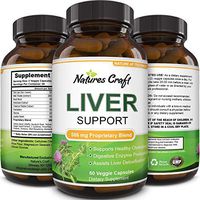 Natures Craft's Natural Liver Support Immune Support with Zinc helps with Weight Loss For Men & Women – Milk Thistle + Dandel ion + Artichoke Complex – Detox Cleanse Vitamins Boost Metabolism 60 caps