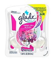 Glade PlugIns Refills Air Freshener, Scented and Essential Oils for Home and Bathroom, Sweet Pea & Lilac, 1.34 Oz, Pack of 2